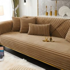 تصویر کاور مبل ضد آب راه راه مناسب مبل ۸ نفره سورمه ای 