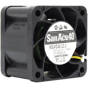 تصویر جت فن بلبرینگی 12V-0.60A سایز 4x4x2.8cm مارک Sanyo Denki مدل 9GV0412 