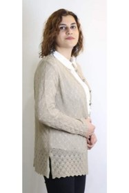 تصویر فروش اینترنتی ژاکت بافتی زنانه با قیمت برند Uludağ Triko رنگ بژ کد ty105103840 