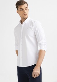 تصویر پیراهن اسلیم فیت کلاسیک مردانه سفید یقه برند Avva کد 1594959765 