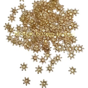 تصویر گل فلزی هفت پر طلایی20 تایی 