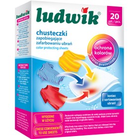 تصویر دستمال ضد رنگ ماشین لباسشویی لودویک Ludwik بسته 20 عددی Ludwik