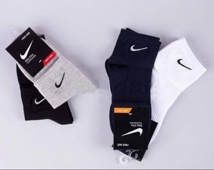 تصویر 1جین 12جفت جوراب مردانه نیم ساق گلدوزی نخ پنبه ترک فری سایز طرح nike نایک 