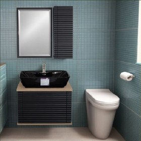 تصویر فول ست روشویی کابینتی لاکسورا مدل L247 سایز 60 (مشکی) 