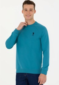 تصویر سویشرت مردانه پولو مدل بیسیک رنگ آبی سایز XL 