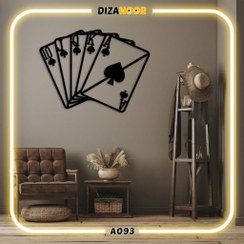 تصویر تابلو دیوارکوب طرح ورق پاسور دیزانور کد A093 