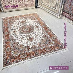 تصویر فرش ماشینی 1000 شانه طرح اولیا قصری کرم حاشیه پیازی فرش امید 