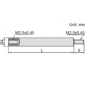 تصویر میله رابط 40 میلیمتر پراب ساعت اندیکاتور اینسایز مدل 2007-6282 INSIZE 6282-2007 extension rod