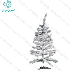 تصویر درخت کریسمس علفی برف سنگین مدل نروژی سایز 90سانتی متر Heavy snow grass Christmas tree, Norwegian model, size 90 cm