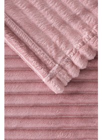 تصویر پتو دولایه کوردوروی ایپک‌سافت - رنگ گل خشک برند favora İpeksoft Corduroy Double Blanket-Dried Rose