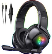 تصویر هدست گیمینگ ONIKUMA مدل PROFESSIONAL GAMING HEADSET K19 ONIKUMA K19 Gaming Headset -Xbox One Headset PS5 Headset with 7.1 Surround Sound Pro Noise Canceling Gaming Headphones