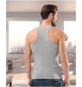 تصویر تاپ ورزشی مردانه ۵ تکه آجدار، ۱۰۰٪ پنبه (آجدار) مردانه بند دار راسته | آنیت Anıt 1A1N0T6 