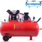 تصویر پمپ باد صنعتی 250 لیتری دو سیلندر (تسمه ای) 