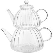 تصویر ست کتری و قوری شیشه‌ای کاراجا مدل LORI ظرفیت ۱.۲ لیتر 