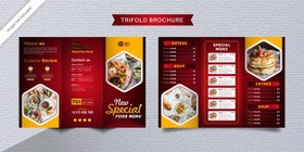 تصویر بروشور و منو رستوران A4 سه لت – Food trifold brochure 