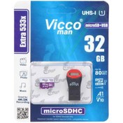 تصویر Vicco man MicroSDHC . USB UHS-I U1 Class10 Extra 533X.32GB.GRM 