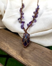 تصویر گردنبند سنگ آمیتیست 