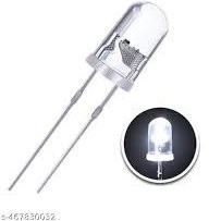تصویر ال ای دی سفید شفاف 5 میلیمتر led white 5mm