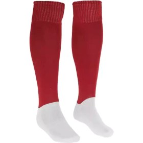 تصویر جوراب فوتبالی ساق بلند کف حوله ای قرمز 