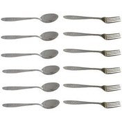 تصویر سرویس قاشق و چنگال ۱۲ پارچه استیل طرح گل میخک 