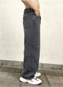 تصویر شلوار جین مشکی مردانه - فیت گشاد برای حداکثر راحتی برند hubberholme Men Black Jeans - Baggy Loose Fit for Ultimate Comfort