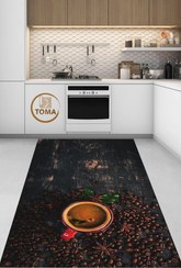 تصویر فرشینه آشپزخانه طرح قهوه۲ کد ۰۱۲ kitchen rug coffee