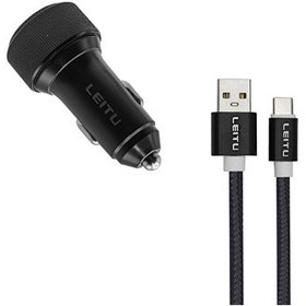 تصویر شارژر فندکی لیتو مدل LC-C18 48W به همراه کابل تبدیل MICRO USB 