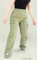 تصویر شلوار کارگو زنانه کتان سایز ۳۸ تا ۴۶ رنگبندی 