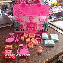 تصویر اسباب بازی دخترانه خانه کلبه صورتی آذین – دقیق با قیمت استثنایی 