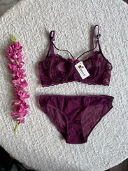 تصویر ست لباس زیر ویکتوریا بنفش - سایز۷۵ 