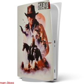 تصویر برچسب اسکین پلی استیشن 5 طرح Red Dead 2 