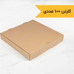 تصویر جعبه پیتزا یکبارمصرف کاغذی ۳۰×۳۰ سانتیمتر بدون چاپ ایفلوت 