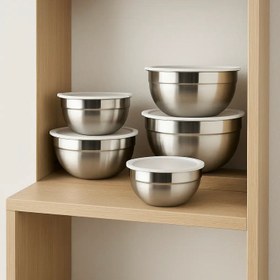 تصویر لگن استيل دربدار 5پارچه MRS 2001 