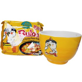 تصویر نودل پنیری و کاسه 