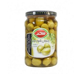 تصویر زیتون شور سبز ریز سحر 640 گرم 