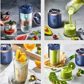 تصویر شیکر شارژی گنجایش MULTI-FUNCTION0.3 تک فنجان مخلوط کن خردکن شارژی portable juicer A-803 310ML