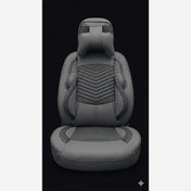 تصویر ست کامل روکش صندلی چرمی و پارچه ای برزنتی vipخلبانی مناسب ساینا 