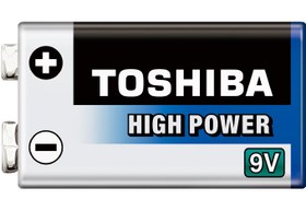 تصویر باتری کتابی توشیبا آلکالاین مدل High Power Toshiba High Power Alkaline 9V Battery