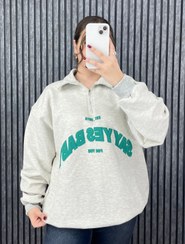 تصویر دورس نیم زیپ جلو چاپ داخل پنبه ای 