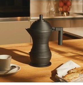 تصویر دستگاه اسپرسو و کاپوچینو سیاه Pulcina مشکی 300 میل Alessi 