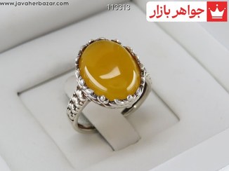 تصویر انگشتر نقره عقیق زرد زنانه [شرف الشمس] کد 113313 