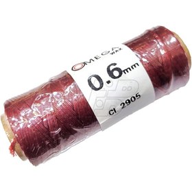 تصویر قرقره نخ موم دار OMEGA سایز 0.6 رنگ زرشکی کد 2905 