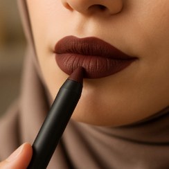 تصویر رژ لب مدادی گیاهی رنگ قلوه‌ای 
