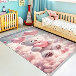 تصویر فرش فانتزی اتاق کودک دختر طرح عروسک خرس تدی WA-6397 