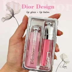 تصویر پک لیپ گلاس و بالم لب طرح دیور کادویی drohoo 