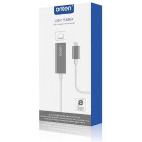 تصویر تبدیل یو اس بی سی به لن اونتن مدل ONTEN OTN-9598 USB-C to Gigabit Ethernet Adapter Converter 