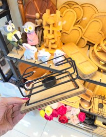 تصویر پایه وارمر چوب و فلز 