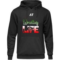 تصویر هودی مشکی دورس داخل کرک طرح کشتی کد HB108 BLACK Duras hoodie inside the crack WRESTLING CODE HB108