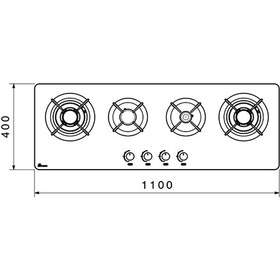 تصویر اجاق گاز شیشه ای بیمکث مدل 5020 Bimax 5020 Glass Gas Stove