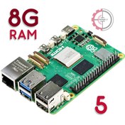 تصویر برد رزبری پای Raspberry Pi 5 تولید انگلستان با رم 8GB 